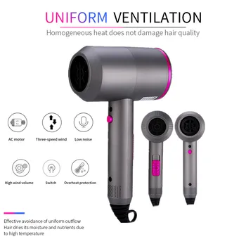 

2000W Professional Salon Hair Dryer 2 In 1 Hot Air Brush Hair Dryers Negative Ionic Dryer Hair Blow Dryer Strong Wind Hot Dryer