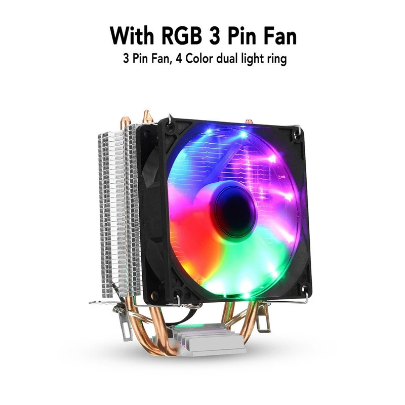 Кулер для процессора с Led Rgb 3Pin Вентилятор охлаждения процессора для Inter 775 115X Amd Am3