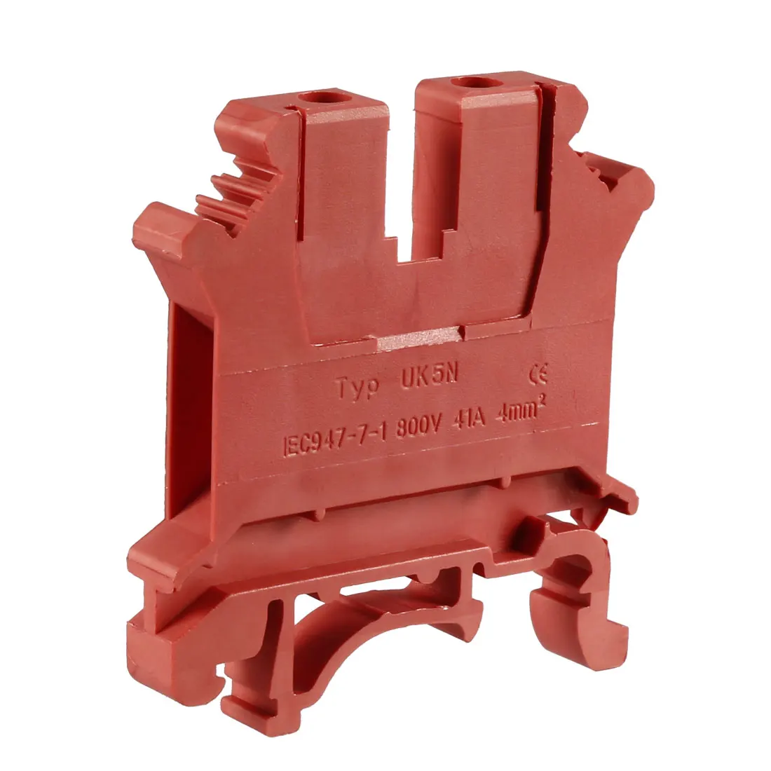 

uxcell 6 Pcs DIN Rail Terminal Block UK5N 800V 41A Screw Clamp Strip 0.2-4mm2 Red Fire Retardant Flame Retardant