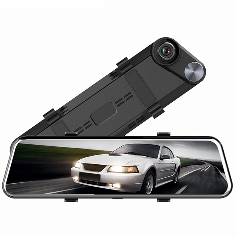 Полноэкранный сенсорный видеорегистратор Автомобильный видеорегистратор для транспорта, с двумя объективами, автомобильная камера безопасности, видеорегистратор высокой четкости L1011 - Название цвета: Черный