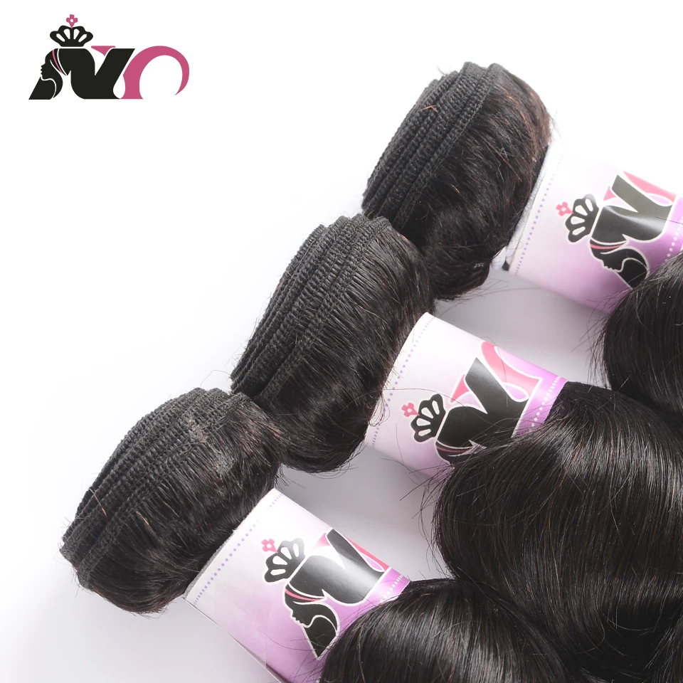 NY Brazilian Loose Wave Bundles With Frontal 3 Bundles With 13*4 Inch Swiss Lace Closure Human Hair Deals Weave Non Remy hair