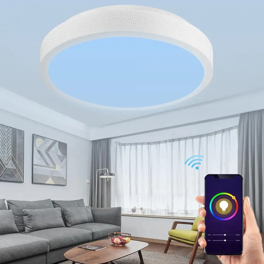 Умный светильник светодиодный умный многоцветный потолочный RGB & WW 48 Вт Wifi Vioce