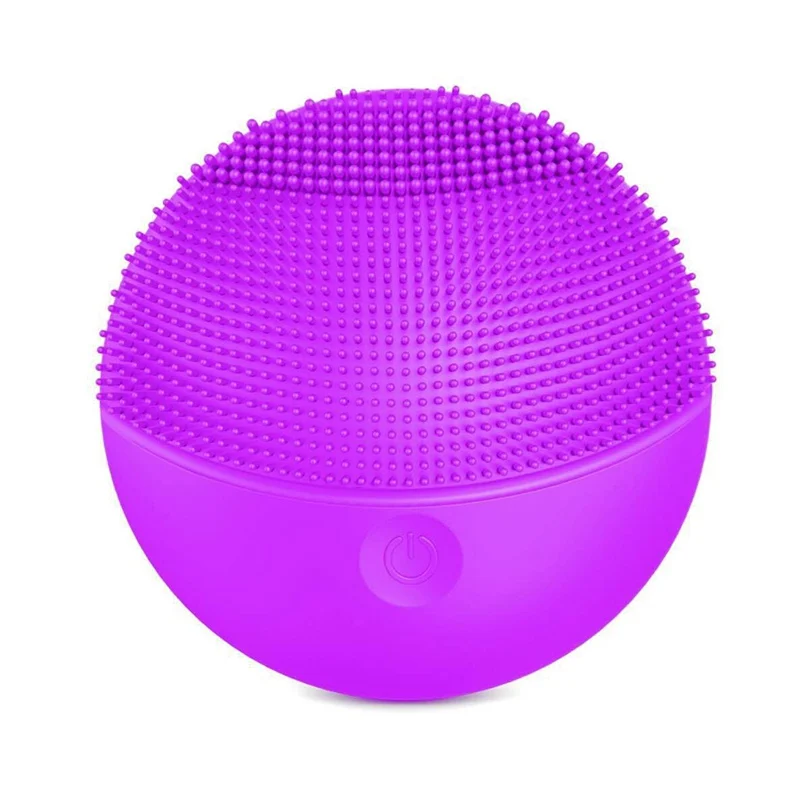 purple Ультразвуковая щетка для чистки лица электрическая вибрация очищающий Силиконовый Массаж Глубокая чистка стирка машина инструменты для ухода за кожей лица - Цвет: purple