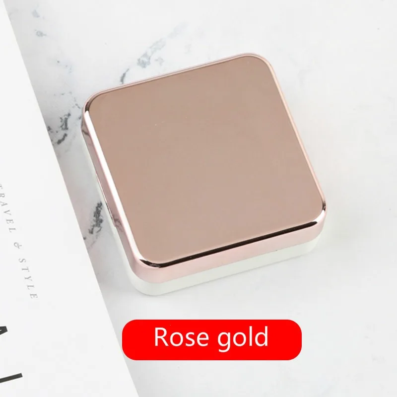 Colored Contact Lens Case With Mirror Simple Double Storage Box Travel Kit Box Contact Lens Container Plating mirror