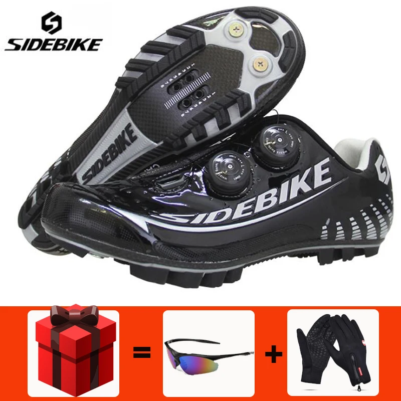 black Sidebike велосипедная обувь sapatilha ciclismo mtb Carbon Auto-lock Ультралегкая Мужская обувь для езды на горном велосипеде Zapatillas Ciclismo - Цвет: black