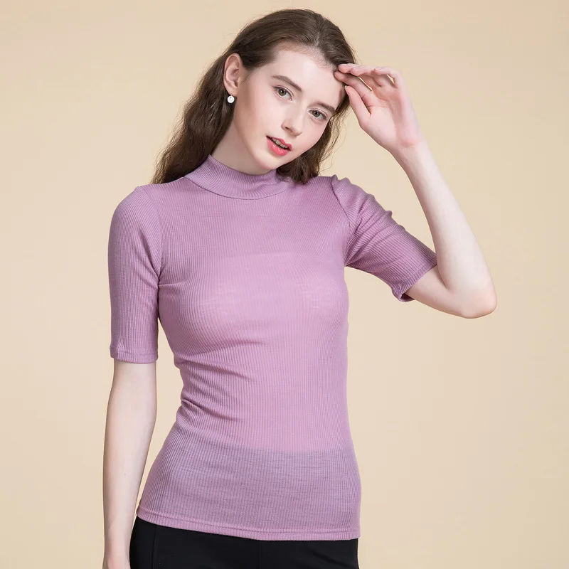 New Style Pure Wool Women Sweater Elegant Knitted Top In Autumn