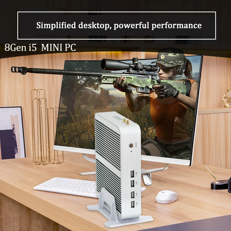 Mini Pc NAS Intel Win10 Kaby Lake 2400 Graphics I5 DDR4 Fanless Quad-Core 8265U UHD Newest