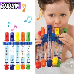 Jouets interactifs à flûte d'eau, 5 pièces, flûtes colorées, sons musicaux amusants montessori, jouet de bain pour enfants, Baby Shower 