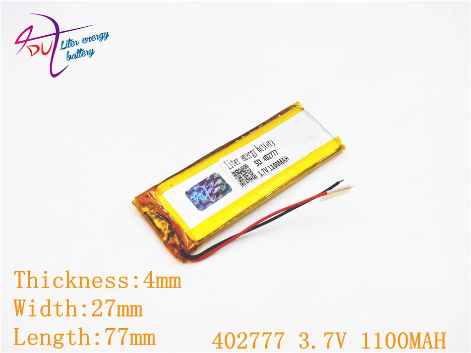 3,7 V 1100mAh 402777 402575 литий-полимерный Li-Po Li ion Перезаряжаемые Батарея для Mp3 MP4 MP5 gps Мобильный bluetooth