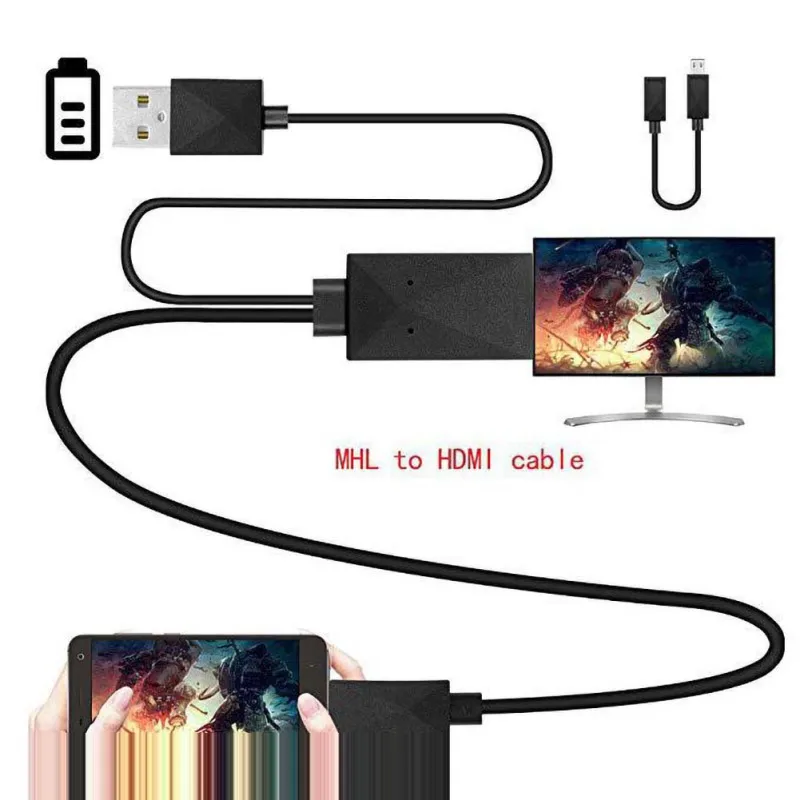 1,8 м Micro-USB MHL к HDMI кабель 5 Pin& 11 Pin-код HD ТВ Кабельный адаптер для SamSung Huawei Xiaomi HTC