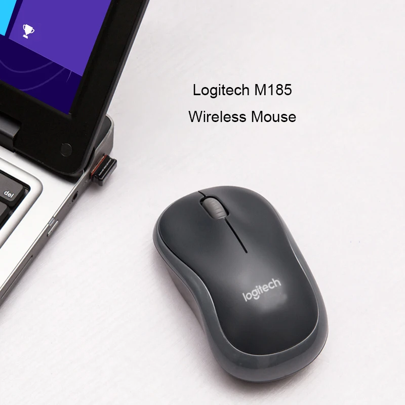 Logitech M185 оригинальная беспроводная мышь 1000DPI офисный компьютер USB нано приемник