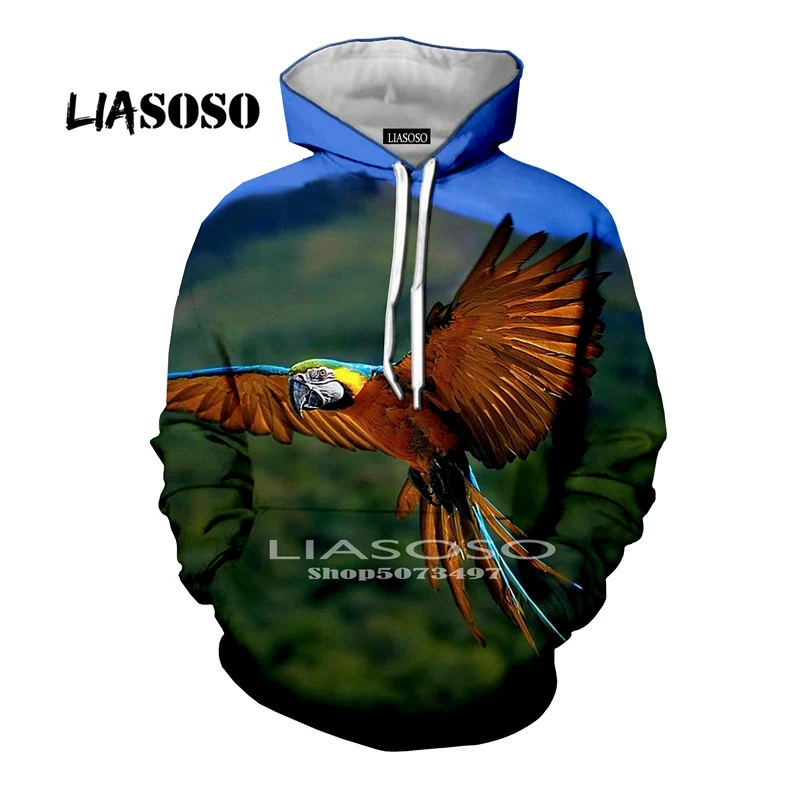 Liasoso, новинка, Мужская и Женская толстовка с животным, 3D принт, попугай, толстовка с принтом, Повседневная Уличная одежда, Camisetas Hombre, модные топы - Цвет: Лаванда
