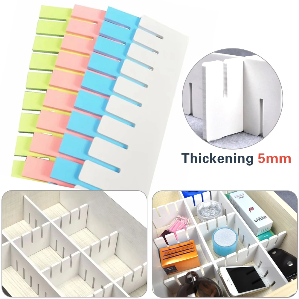 

1PC Adjustable Board Divider Makeup Storage Grid DIY Grid Drawer Divider Cabinet Storage Organizer Home Kitchen Drawer Organizer