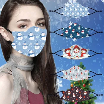 

1pc Face Mask Adult Christmas Printed Masque En Tissu Lavable Space Cotton Elastic Earloop Protective Masks Reutilizables Маска