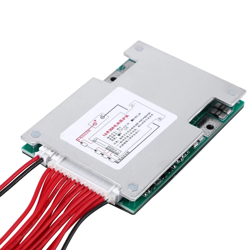 Защитная плата BMS PCB для аккумулятора 16S 48V 30A LiFePo4 с балансировкой электронного