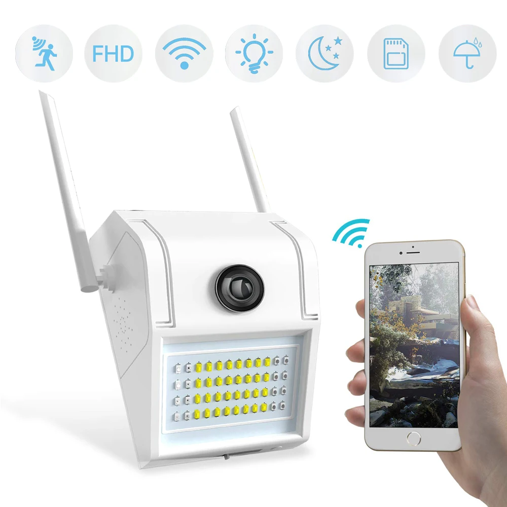Уличная настенная лампа 1080P HD водонепроницаемая IP-камера с аудио Wi-Fi ИК ночным