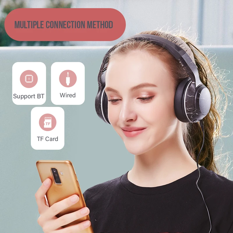 CUCA Wireless Headphones Bluetooth Headset Foldable Stereo Gaming Earphone With Microphone Support TF Card For IPad Mobile Phone