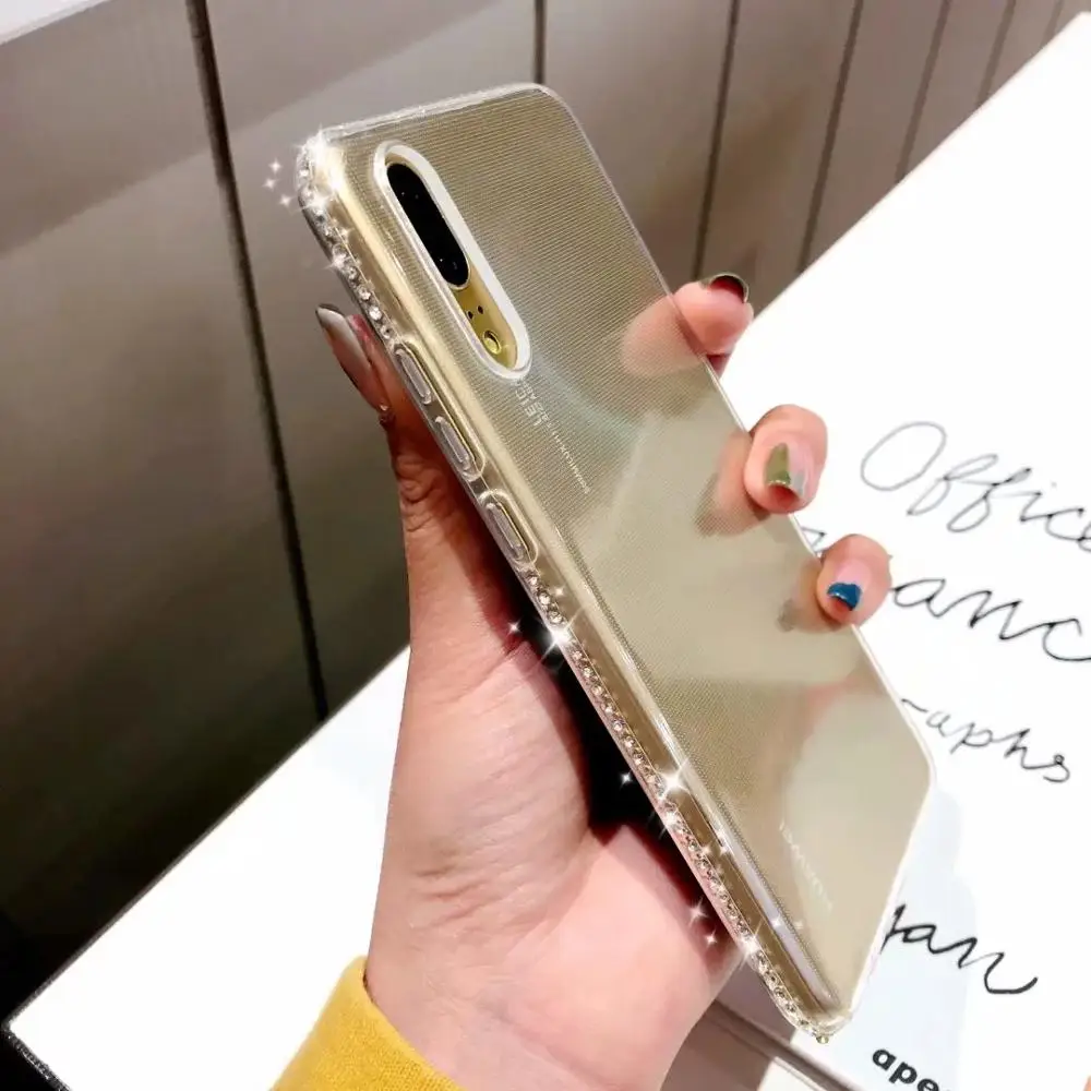 Блестящий чехол-бампер со стразами для huawei Honor 8X 8A 8X Max P Smart, прозрачный силиконовый чехол на P20 P30 Lite Pro Y9 Y6