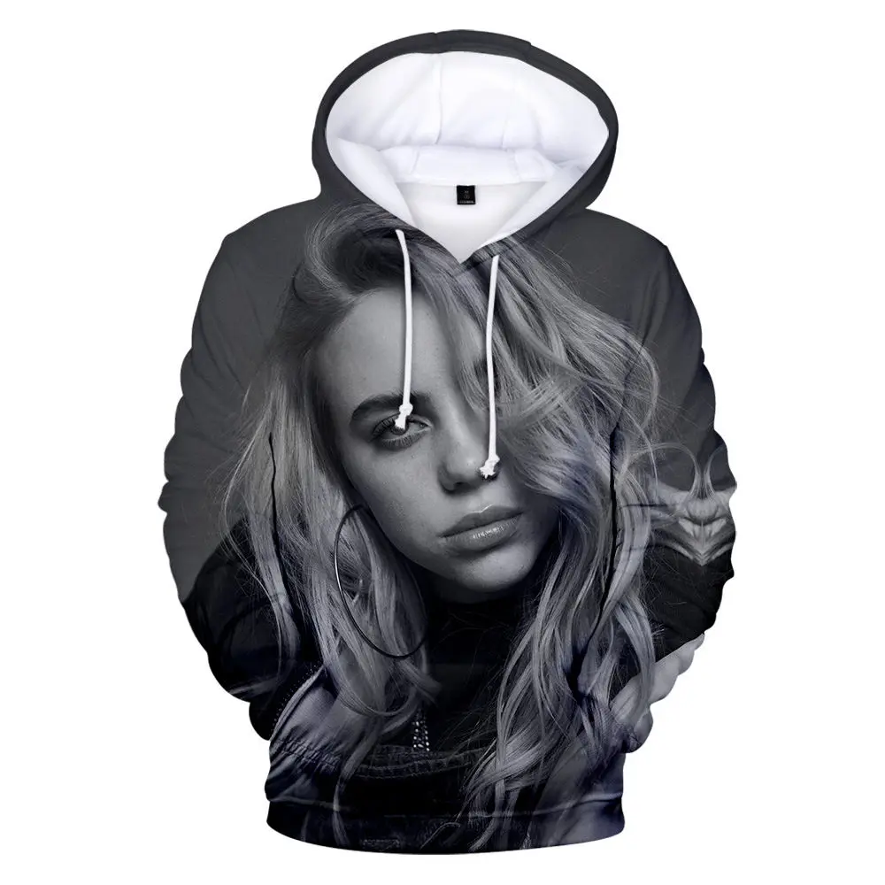 16 Лидер продаж, модные толстовки Billie Eilish 3D, Толстовка для мужчин и женщин, толстовки с капюшоном Billie Eilish, одежда, 3D топы, уличная одежда - Цвет: 16