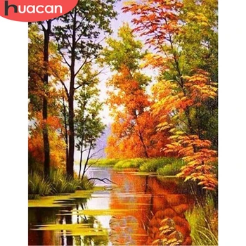 

HUACAN Full Square/Round Diamond Painting 5d Landscape Nature DIY Diamond Embroidery Mosiac Autumn Home Decor Handmade Gift