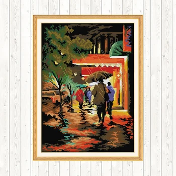 

Stamped Cross Stitch Kits DIY Needlework Sets for Embroidery Kit Landscape Painting DMC Threads Counted 14ct 11ct Printed Canvas