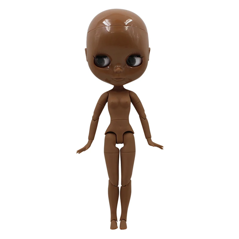 Blyth кукла 1/6 Bjd шарнир тело лысая голова кукла с глазками, кукла без одежды 30 см, 5 цветов 19 суставов руки AB, изменить Макияж DIY - Цвет: super black