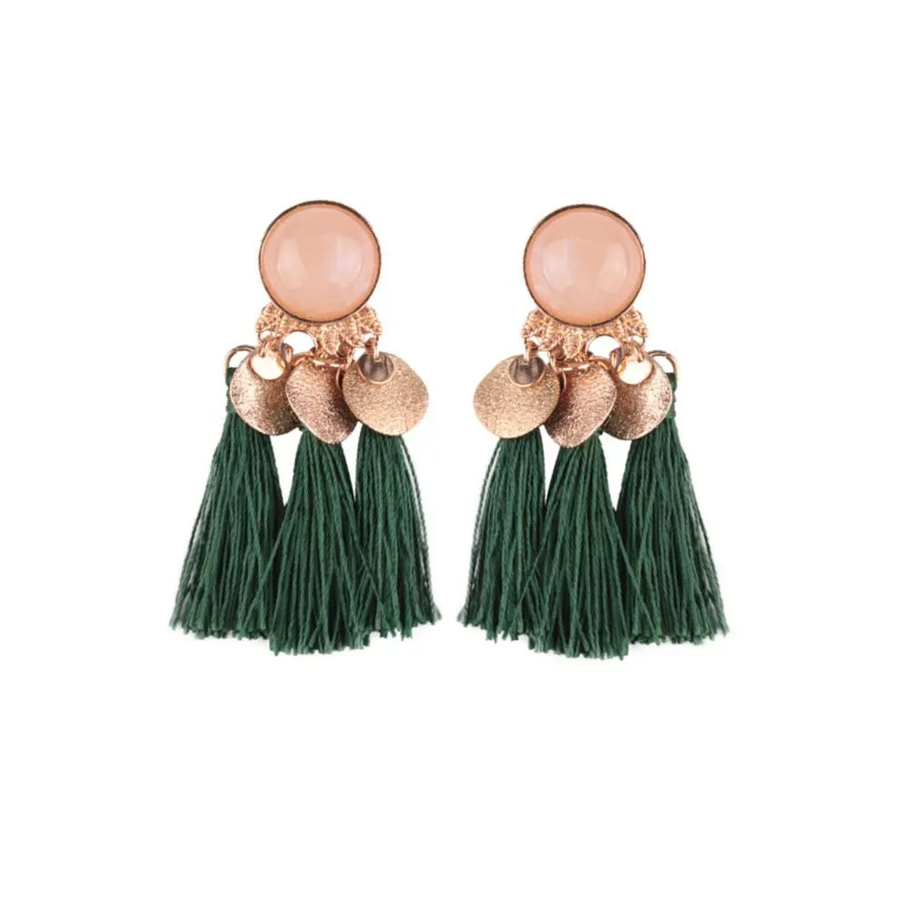 

New Tassel Drop Earrings for Women Metal Round Pendant Statement Dangle Earrings Fashion Jewelry Pendientes Oorbellen