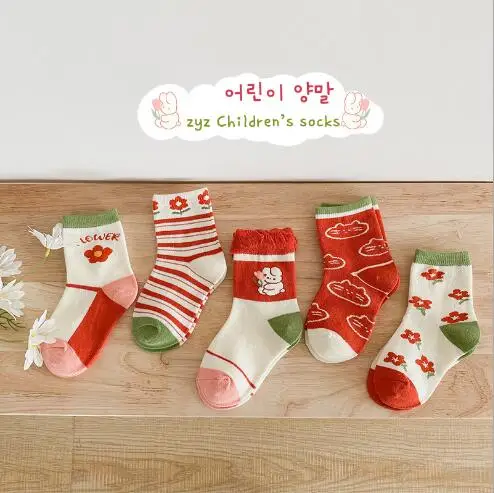 

2021 spring and autumn cartoon rabbit socks combed cotton cute lace girls socks