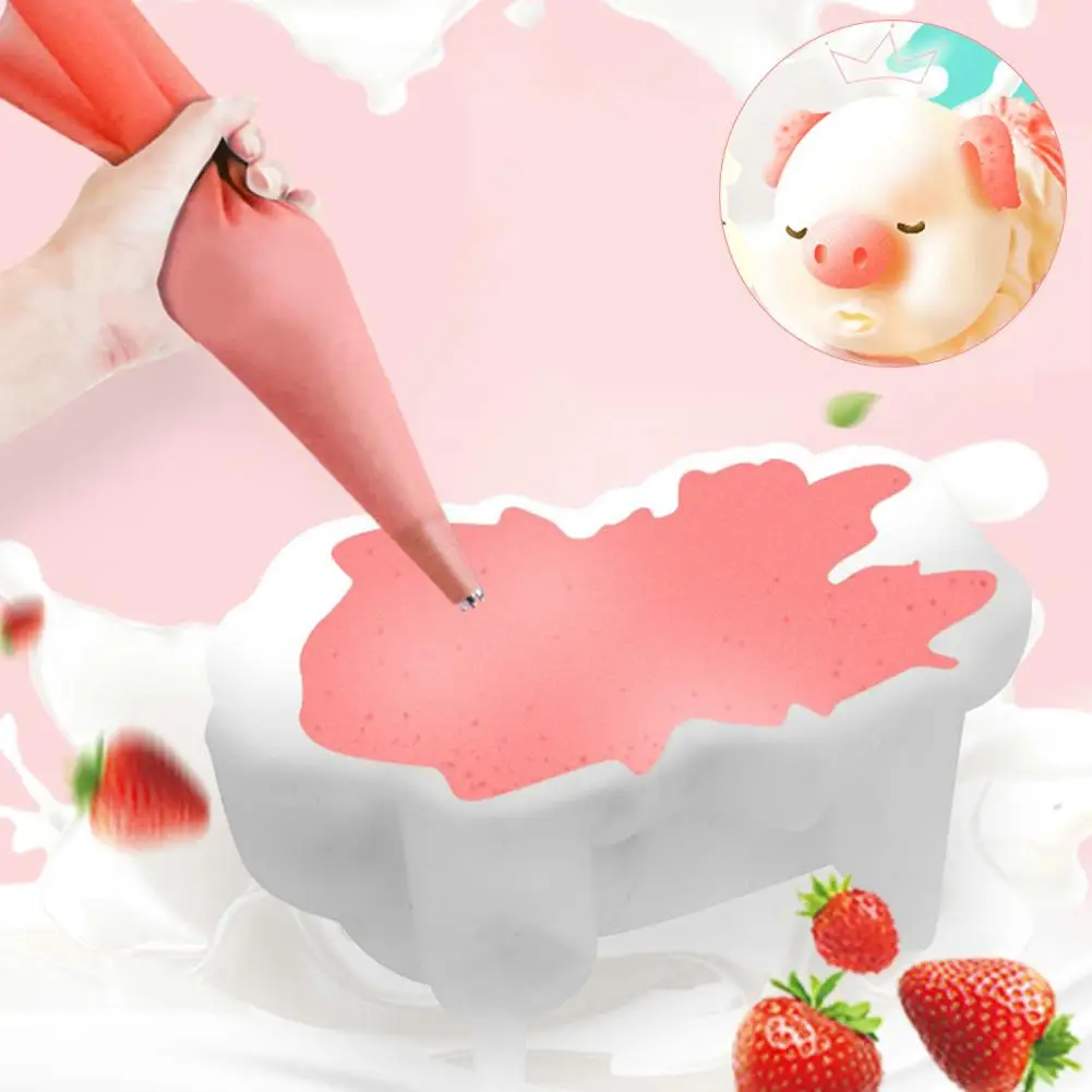 

3D Pig Silicone Mousse Cake Chocolate Candy Pig Shape Mold Dessert Bakeware Tool