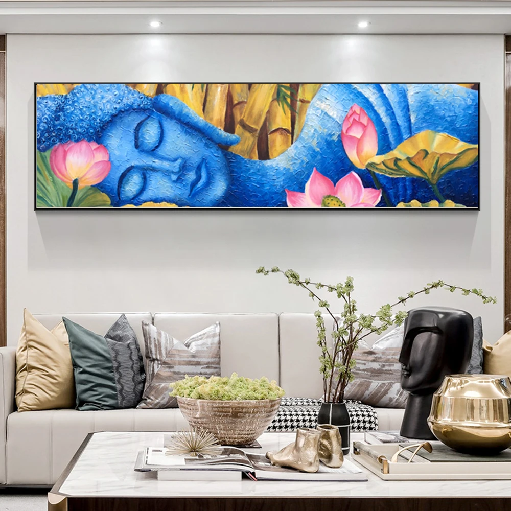 

CHENFART Lord Buddha Abstract Oil Painting Canvas Religious Posters Prints Cuadros Wall Art Pictures For Living Room Home Decor
