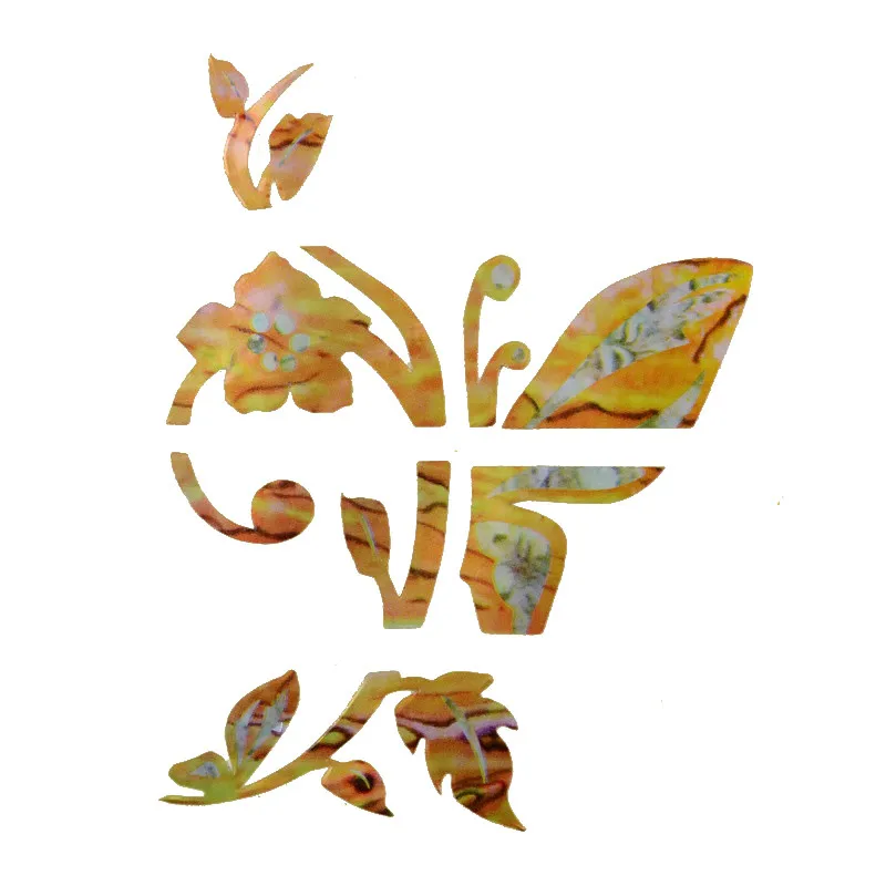 Новые наклейки в форме бабочки с золотым грифом 5 шт. гитарный лад