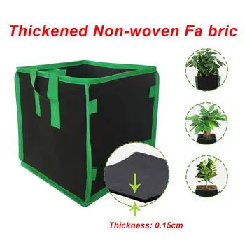

Non-Woven Felt 3/5/7/10 Gallon Fabric Grow Bags Square Planting Bag Breathable Root Pouch Container Plant with Handles Garden