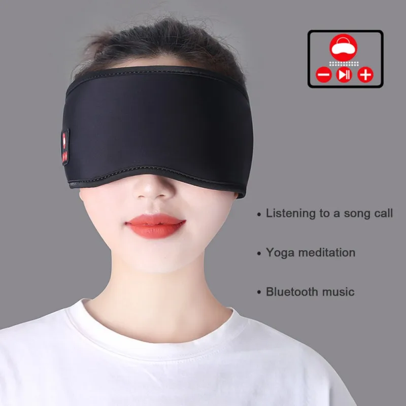 Беспроводная маска для сна для глаз для Bluetooth 5,0, 3D стерео маска для сна для глаз с поддержкой громкой связи