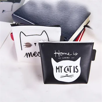 

Women Wallets Cute Cat Silicone Key Bag Cartoon Female Student Creative Animal Card Holder Coin Purse Holding Small Wallet