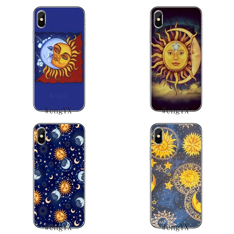 Желтые звезды солнце и луна для samsung Galaxy S10 lite A10 A30 A40 A50 A60 A70 A6 A8 J4 J6 плюс A9 J8 prime ТПУ мягкий чехол