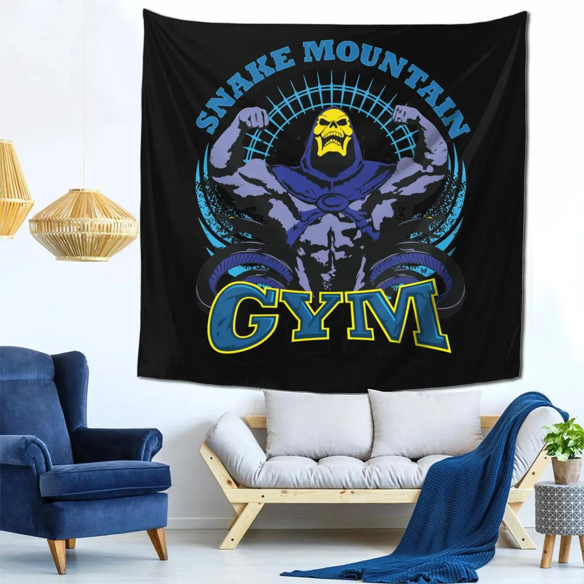 He-Man Snake Mountain Gym Allenamento Bodybuilding Fitness Arazzo Poliestere Appeso A Parete Decorazioni Per La Camera Arazzo Da Parete Psichedelico
