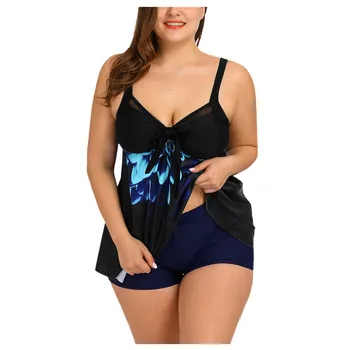 

Fashion Lady Plus Size Floral Print Swimming Suit For women Bikini 2020 Mujer Two Piece Swimsuit Swimwear biquini trajes de baño