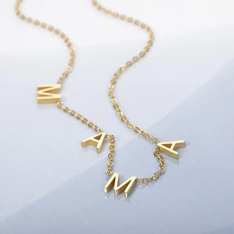 Mother's Day Gift For Mom Grandmother Stainless Steel MAMA Necklaces Women Charm Letters Choker Jewelry Bijoux Collier Femme | Украшения