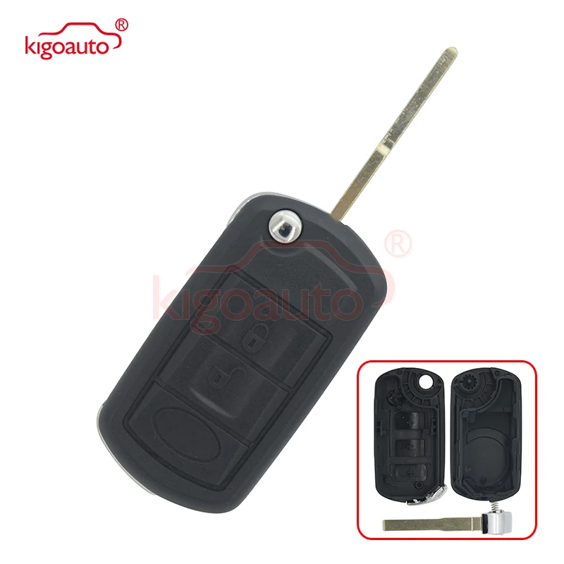 kigoauto Flip Key Shell 3Button HU101 Key Blade for Land rover for Range Rover Sport LR3 2005 2006 2007 2008 2009