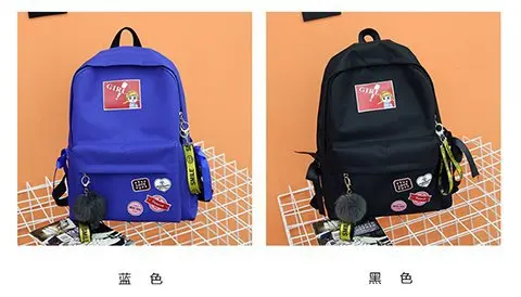 Школьная сумка Для женщин корейско-Стиль Harajuku Ulzzang школьников большой вместимости, рюкзак в студенческом стиле Универсальный ноутбук Bac
