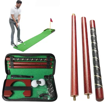 

Putting Golf Putter Set Training Aids Portable Mini Travel Wood Equipment Practice Gift Indoor Ball Holder Sports Carry Case