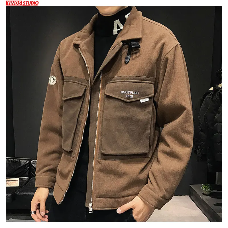 Прямая поставка 2020 осенние мужские винтажные уличные Топы уличная однотонная