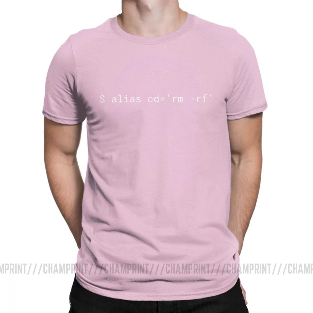 Away с этими каталогов футболки Для мужчин; натуральный хлопок крутая футболка Debian Программирование программист Ubuntu(убунту-операционная система Linux футболки классический - Цвет: Розовый