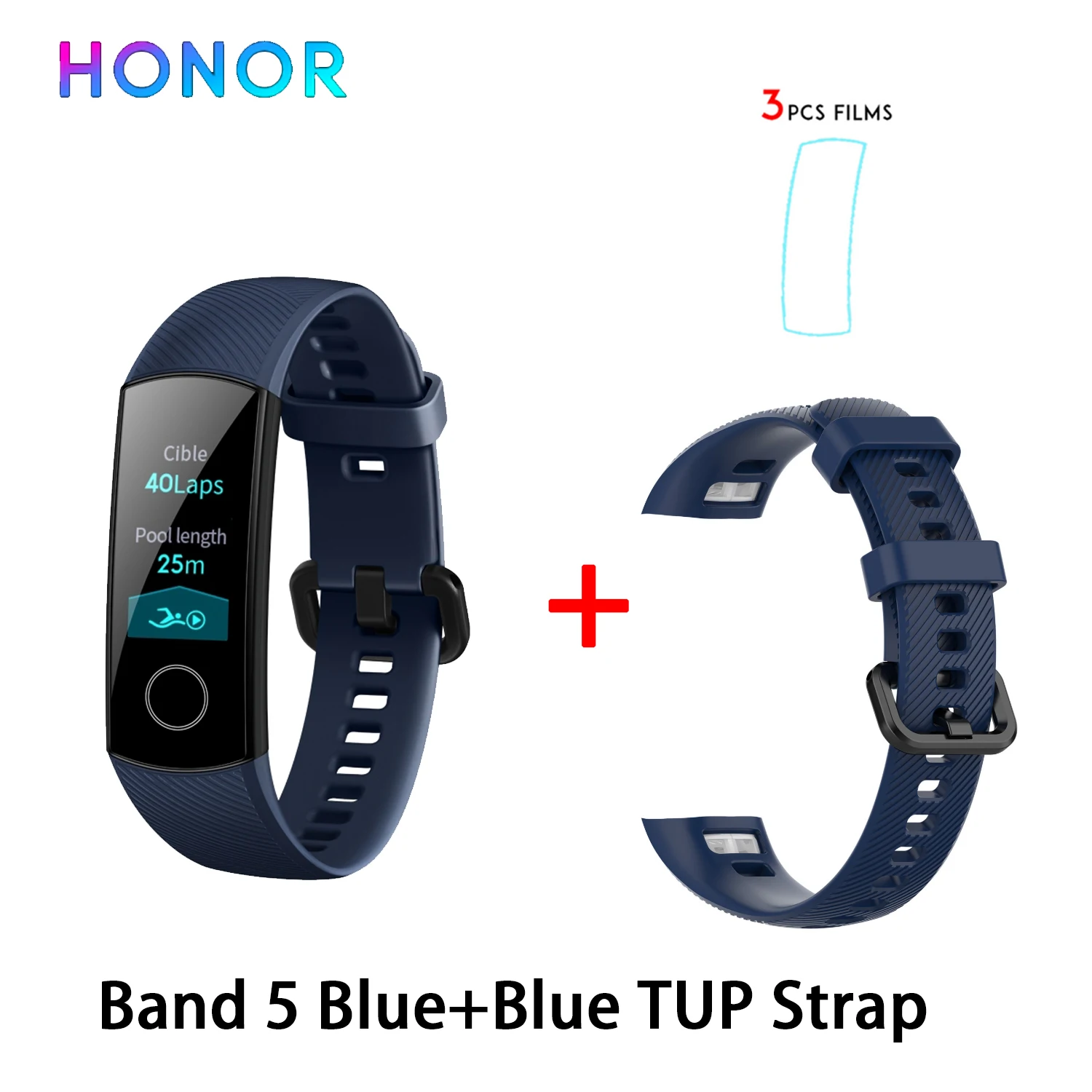 band5 blue n blue Умный Браслет huawei Honor Band 5, 4, 0,95 дюйма, трекер, умный OLED, для плавания, водонепроницаемый, Bluetooth, фитнес-трекер, сенсорный экран - Цвет: band5 blue n blue