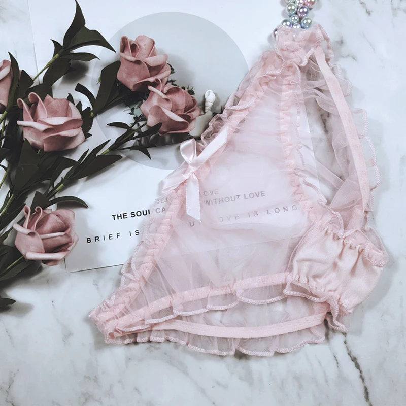 Черная Пижама Лолита Kawaii шифоновое платье белый розовый прозрачный прекрасный сексуальный кружевной белье Милая принцесса ночная рубашка