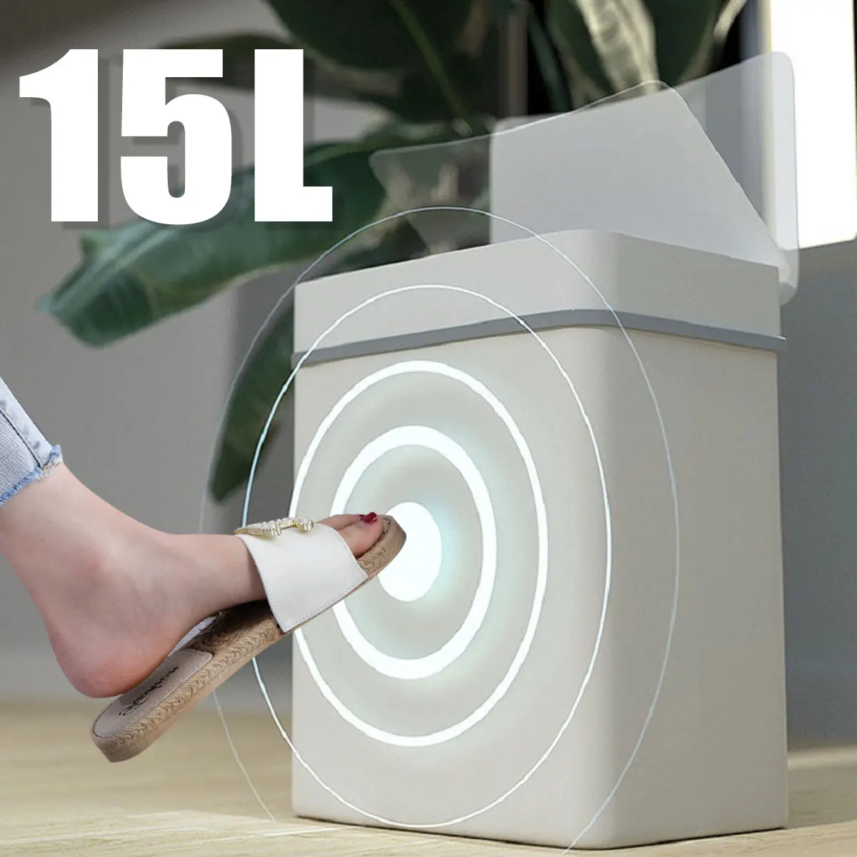 

15L Automatic Touchless Smart Infrared Motion Sensor Rubbish Waste Bin Kitchen Trash Can Garbage Bins for Home Room Kitchen Car
