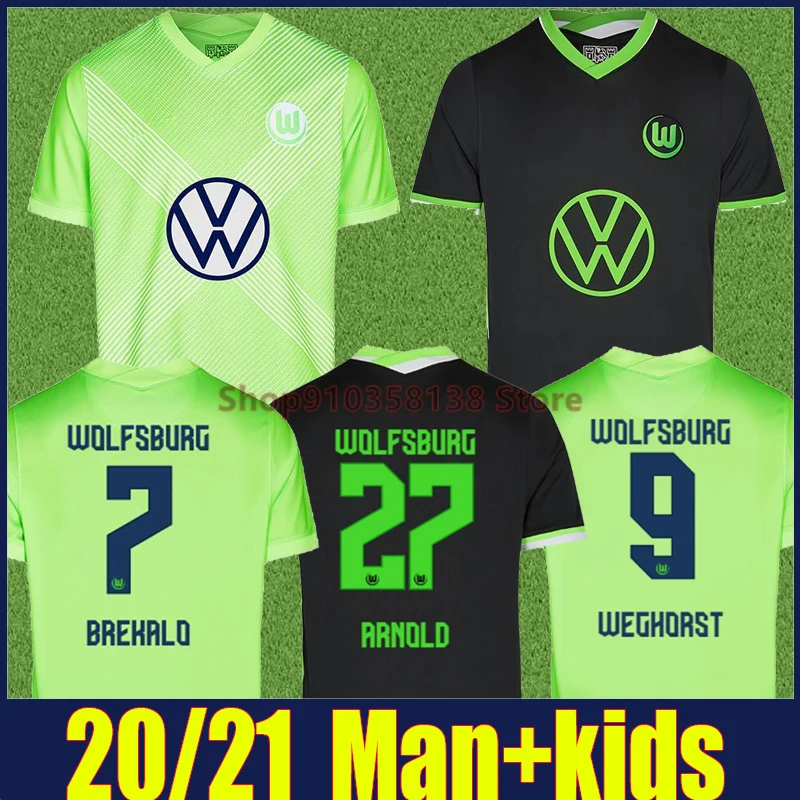 2020 2021 Vfl Wolfsburg Soccer Jersey Home Away Kids Kit Brekalo Roussillon Soccer Uniform Klaus Xaver Malli Weghorst Football T Shirts Aliexpress