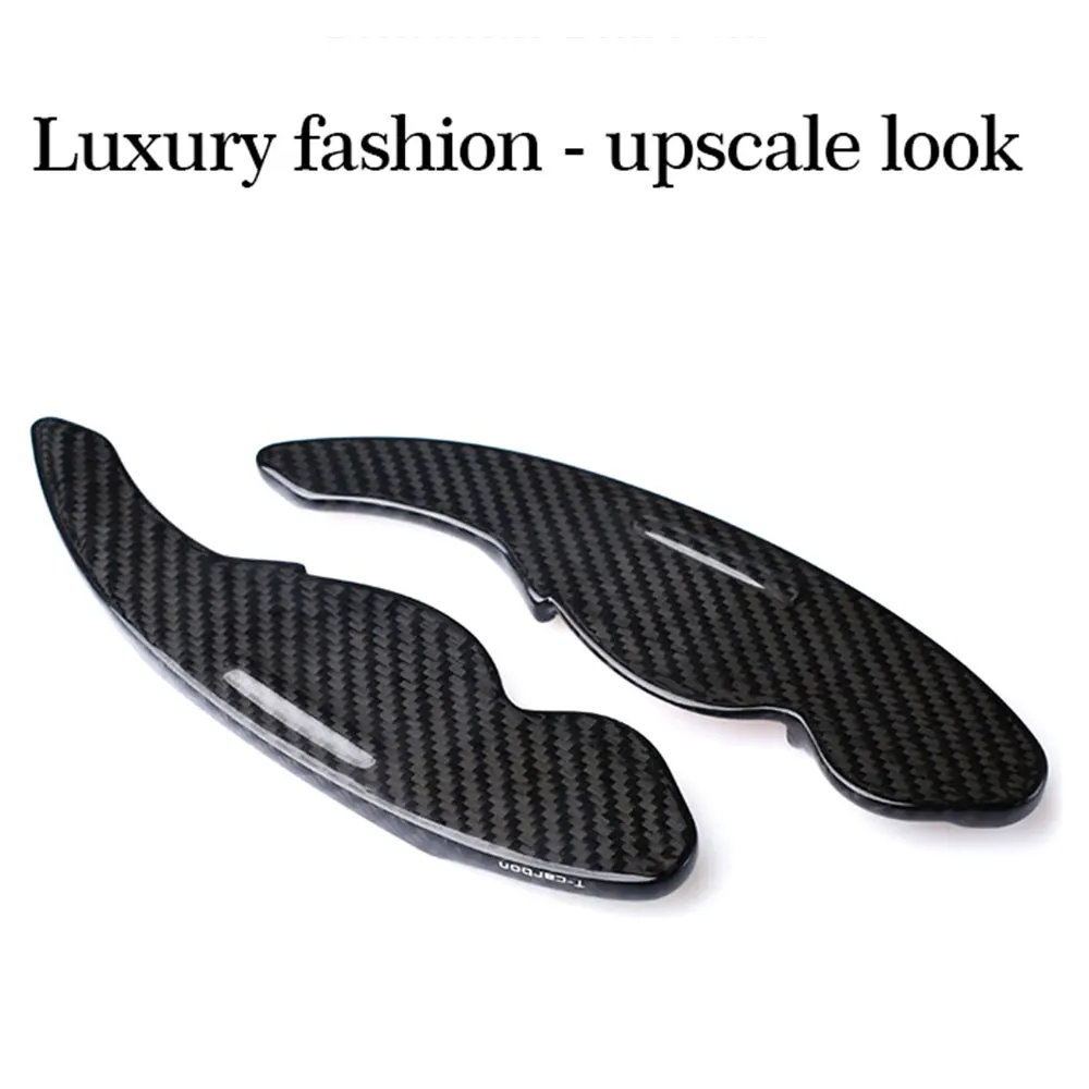 For Jaguar Land Rover Steering Wheel Shifter Extension Real Carbon Fiber Car Shift Trim Cover Paddle DSG