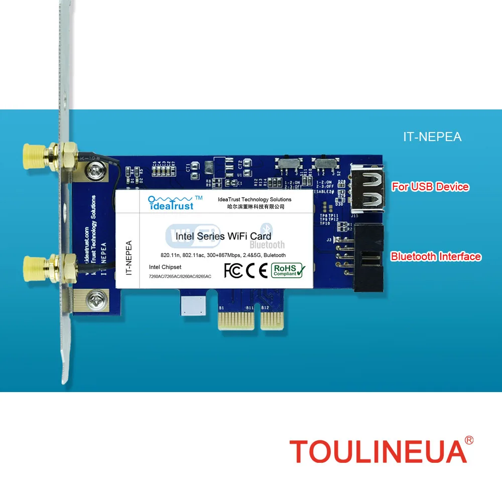 

TL-NEPEA-8265ac 802.11AC Intel 8265 ac 8265AC 8265NGW PCI-E PCIe 1x X1 BT 4,2 WiFi карта для настольных ПК PK Intel 7260 7265 8260