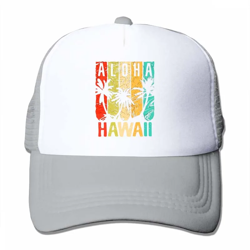 Aloha Hawaii Hawaiian Beach Family Vacation Aloha Beaches Baseball cap men women Trucker Hats fashion adjustable cap - Цвет: 4-Gray